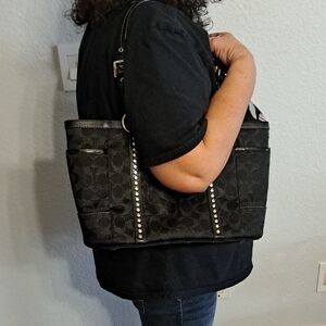 Coach Signature Lurex Studded Tote bag